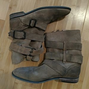 Free People Tan Leather Ankle Boots